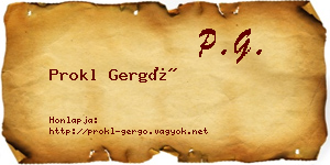 Prokl Gergő névjegykártya